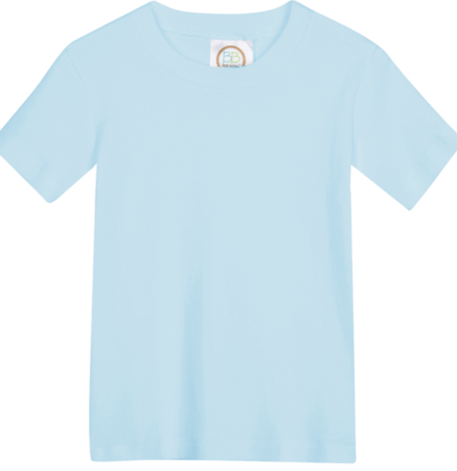 Blank Short Sleeve Tee Shirt - Light Blue
