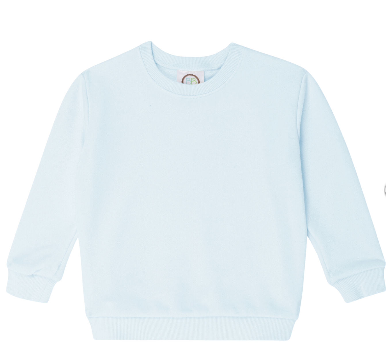 Light blue baby sweater on a white background