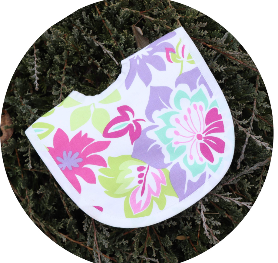 Purple Flower Baby Bib
